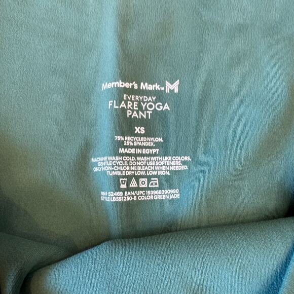 Member's Mark Flare Yoga Pants High Rise Stretch Slash Pockets Sage Green XS - Picture 2 of 6